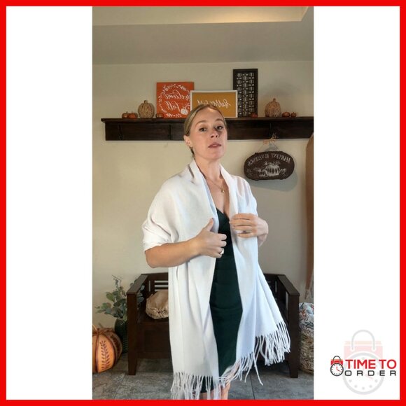 3 Pack Winter Scarves Soft Pashmina Shawl Wraps 75" Long Warm Accessories - Picture 8 of 8